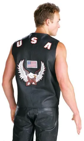 Men's 203 American Eagle USA Leather Vest