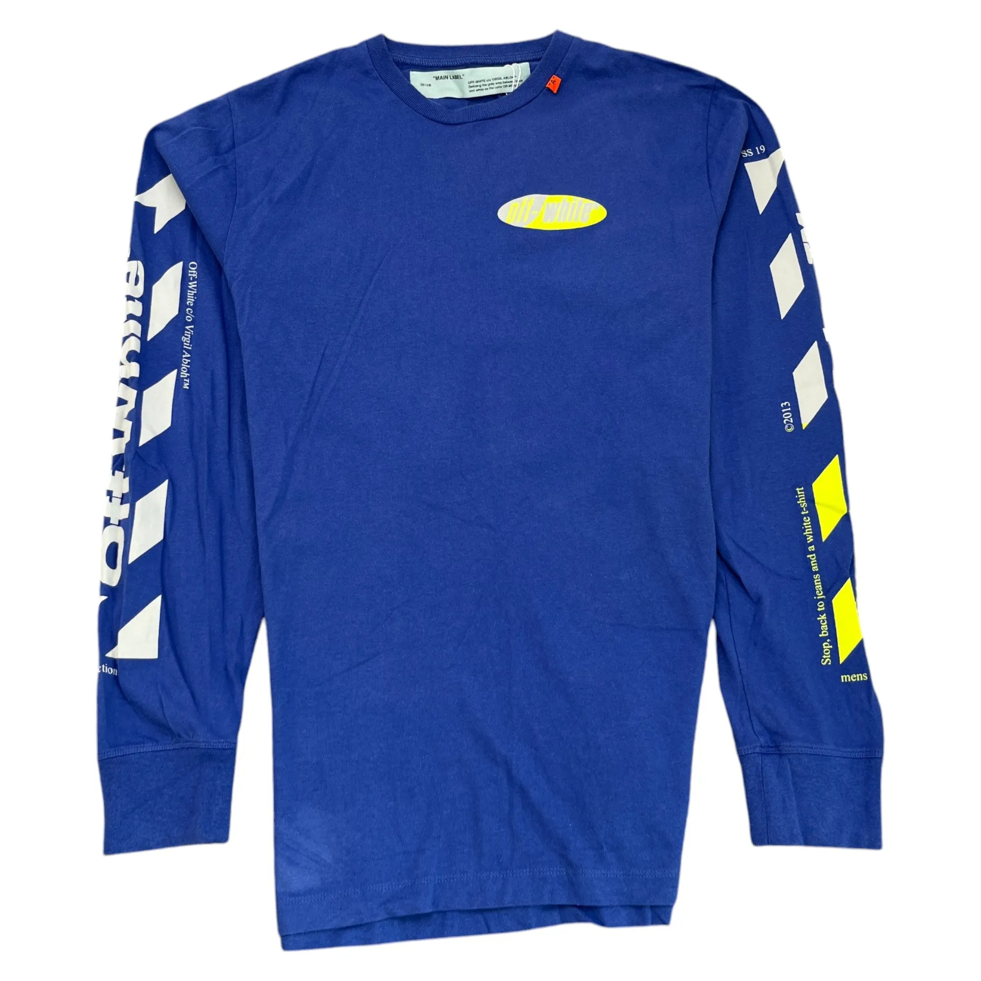 Men's Arrow Logo Long Sleeve T-Shirt Blue Size M