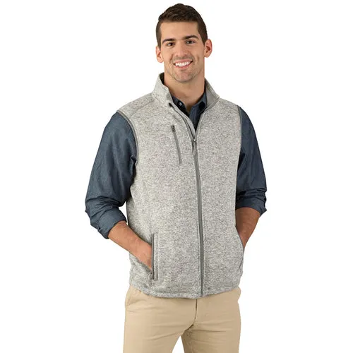 Men's Heathered Fleece Knit Sweater Jacket or Vest