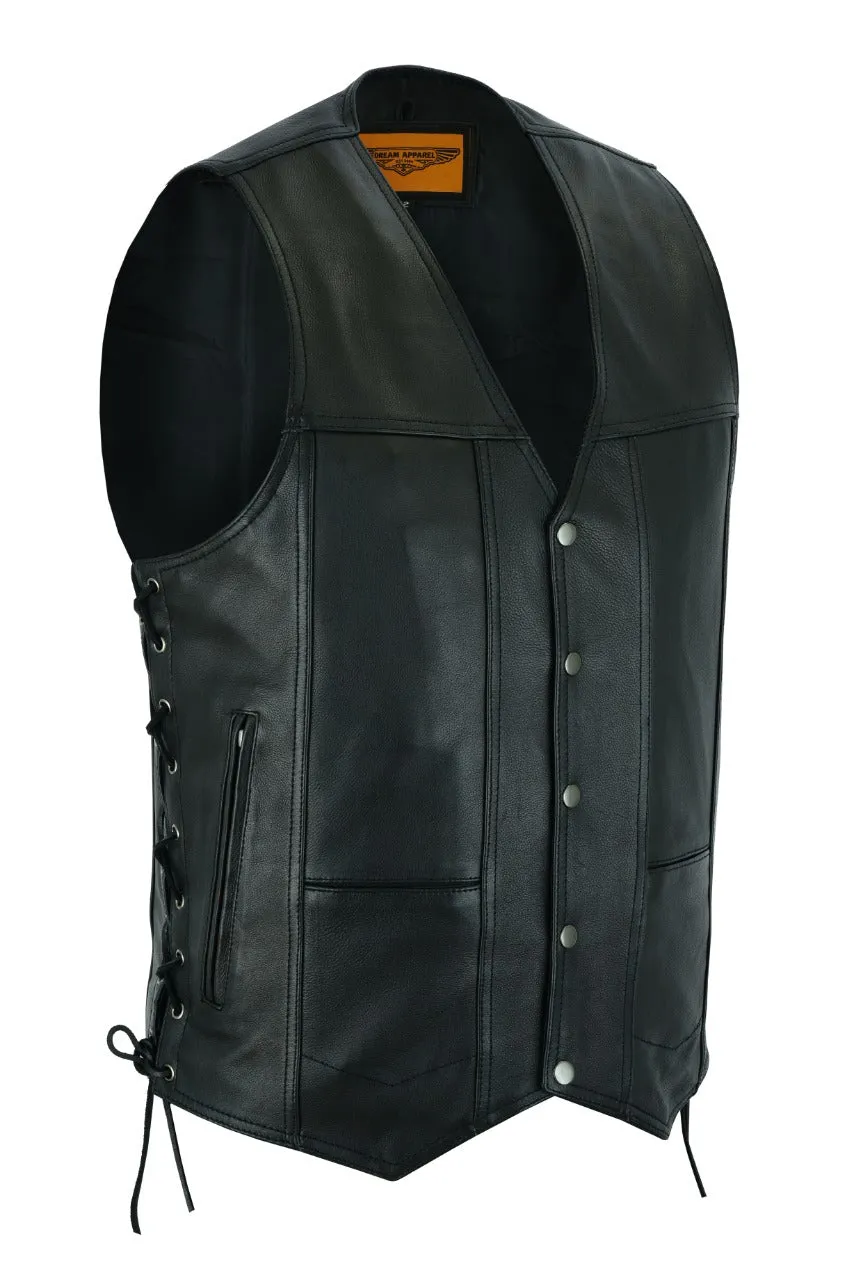 Mens Plain Vest With Side Laces