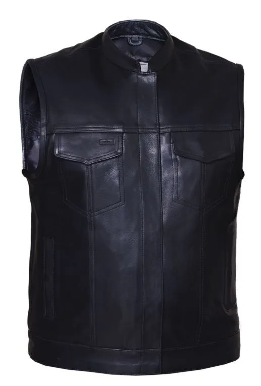 Mens PREMIUM Club Vest in Soft Cowhide - Plain Side