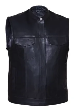 Mens PREMIUM Club Vest in Soft Cowhide - Plain Side