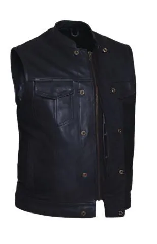 Mens PREMIUM Club Vest in Soft Cowhide - Plain Side