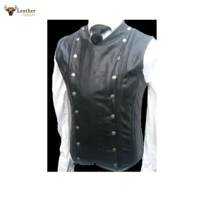 Men's Real Leather Steel Boned STEAMPUNK Waistcoat Vest Corset GOTH Victorian