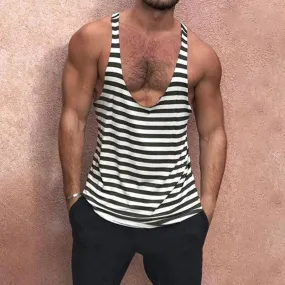 Men's Striped Sports Vest