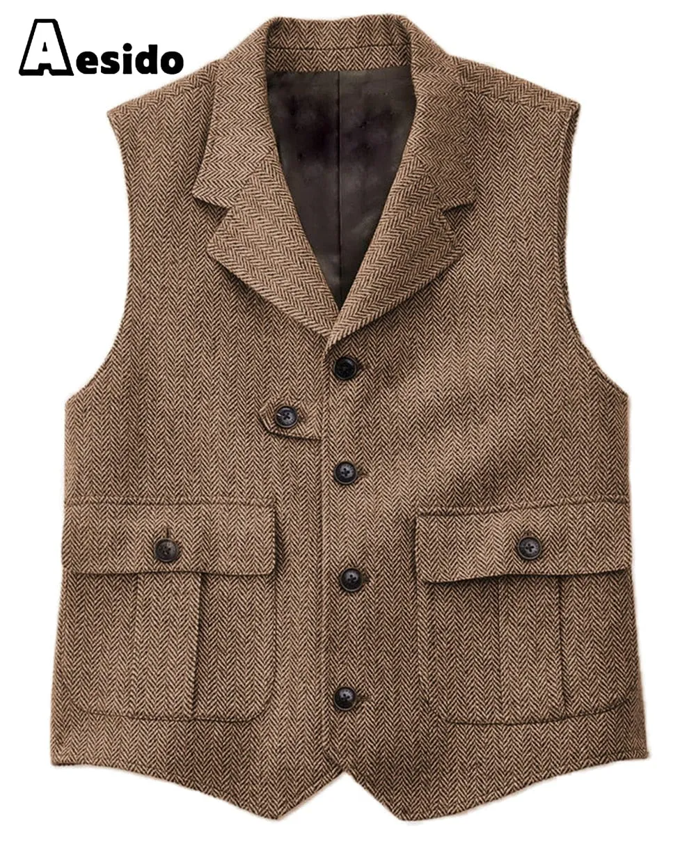 Men's Vest Single Breasted Notch Lapel Waistcoat