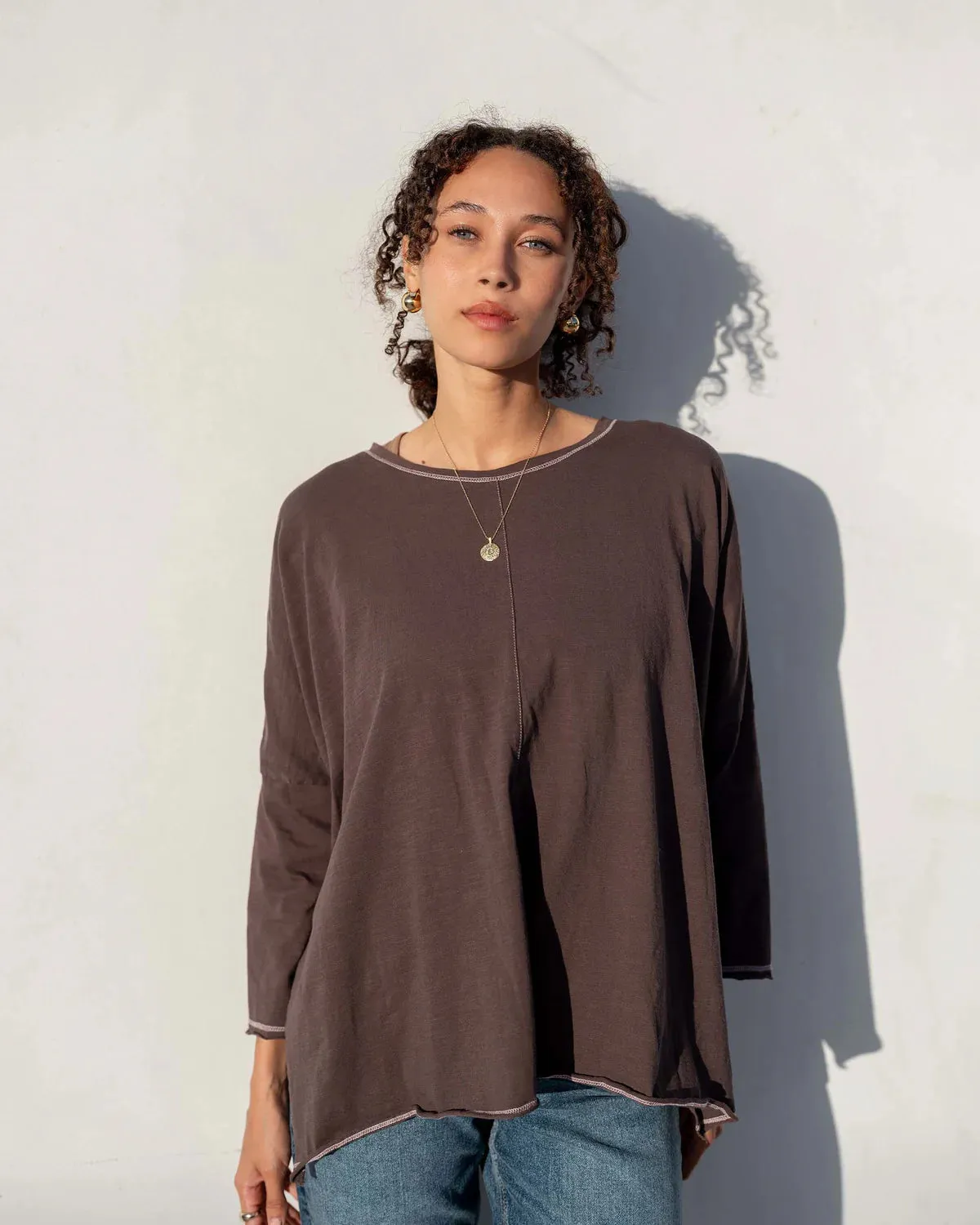 Mersea Catalina Slub Tee Brownstone/Rose Quartz