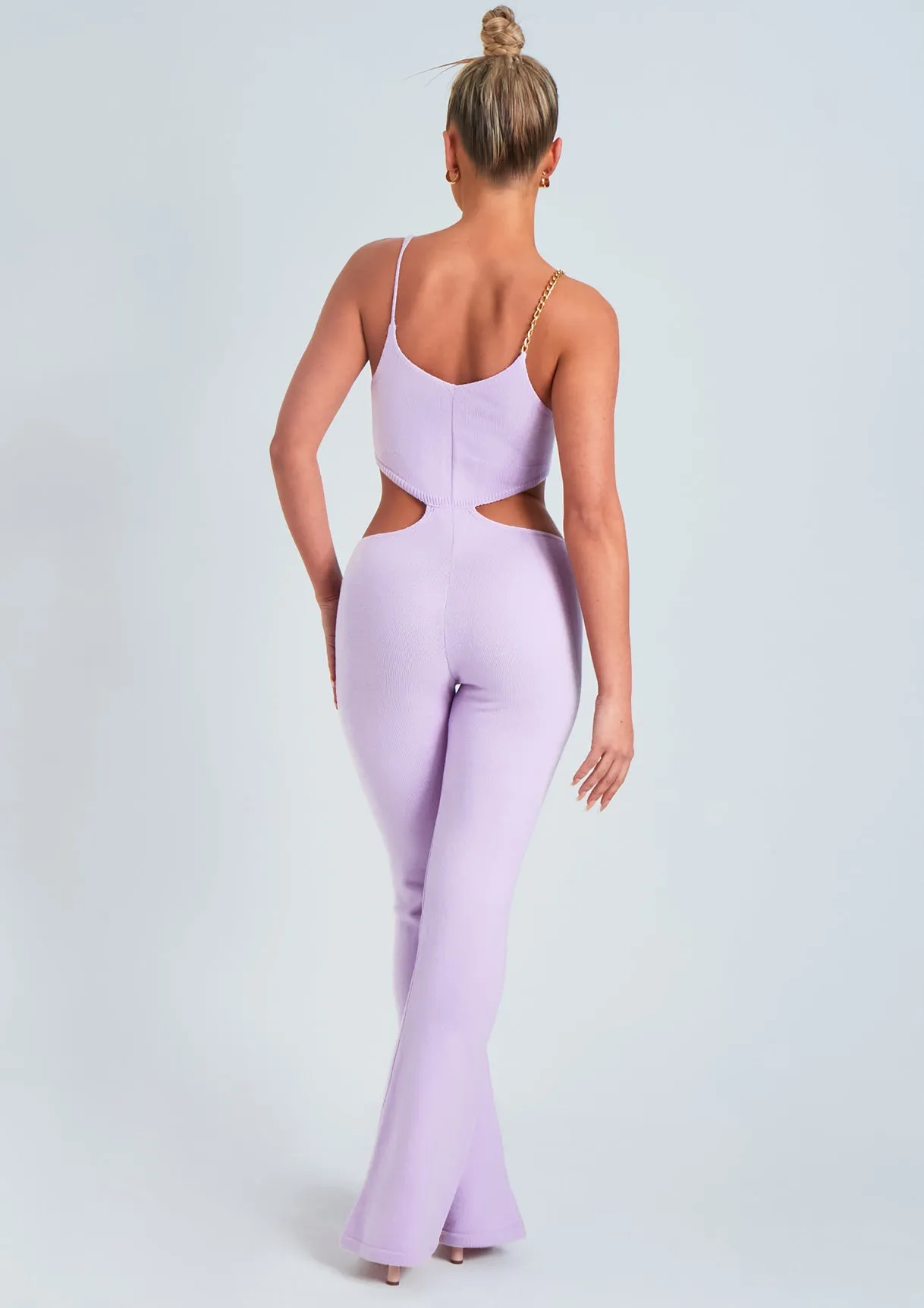 Micaela Lilac Chain Strap Knitted Jumpsuit