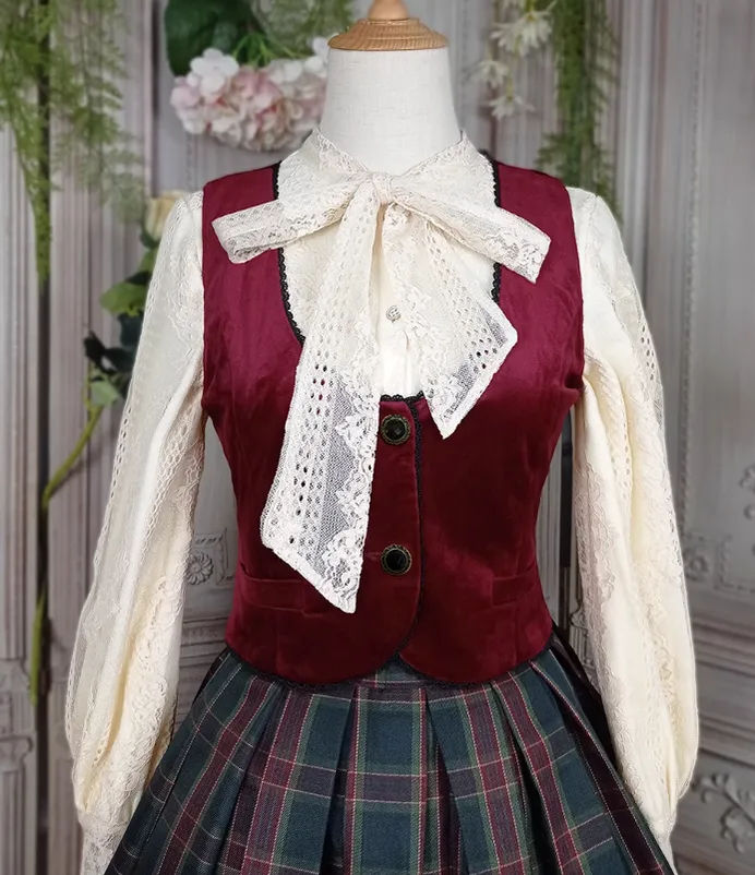 Miss Point~Ode to Joy~Elegant Lolita Winter Velvet Vest Customized