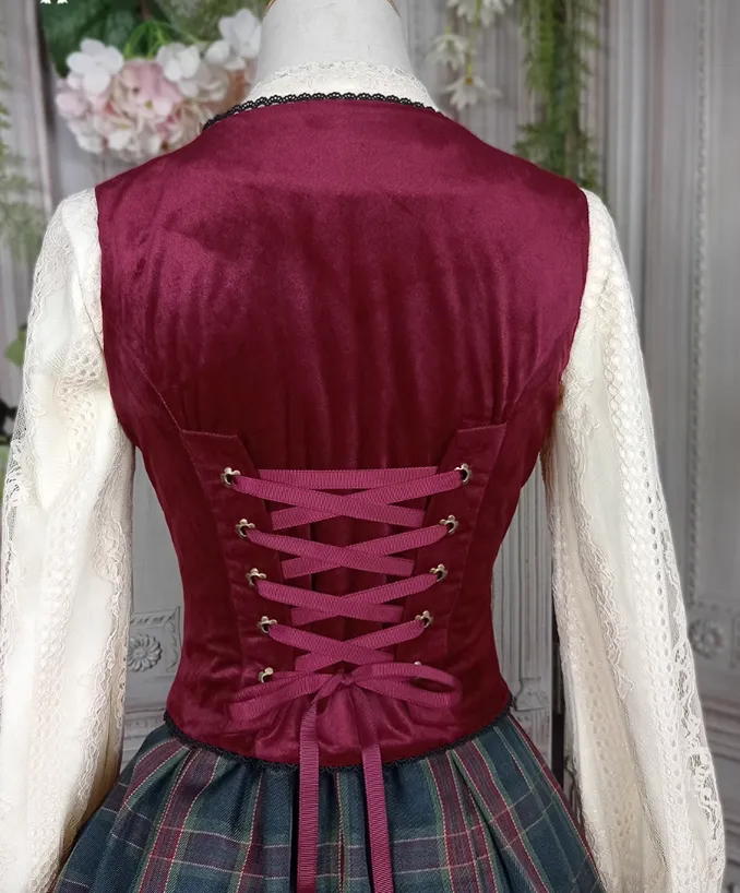 Miss Point~Ode to Joy~Elegant Lolita Winter Velvet Vest Customized