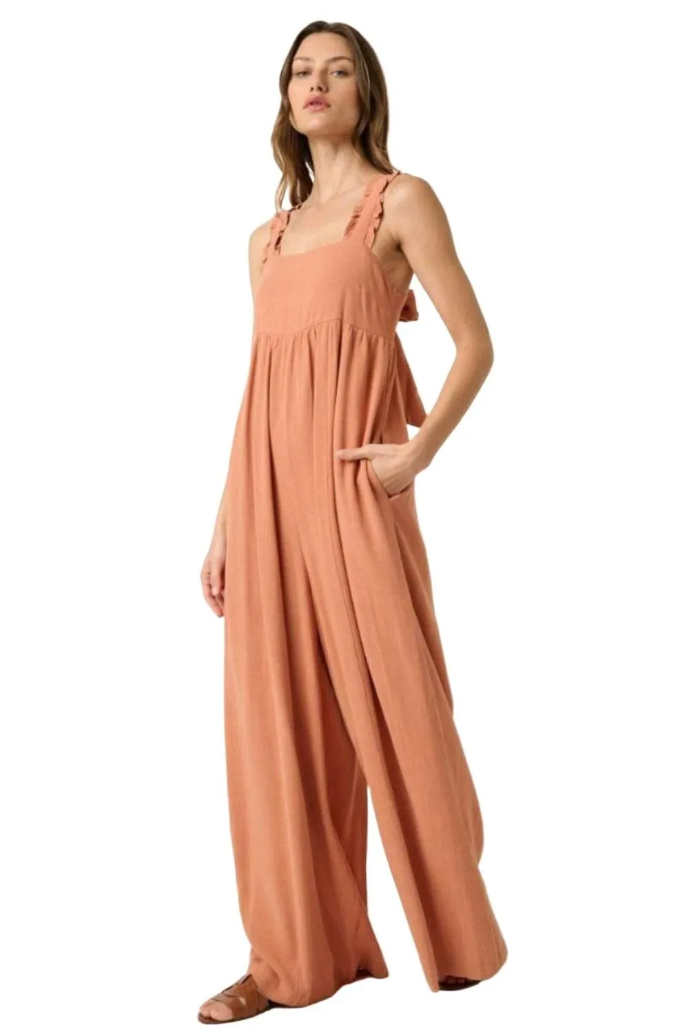 Mittoshop Sleeveless Wide Leg Jumpsuit