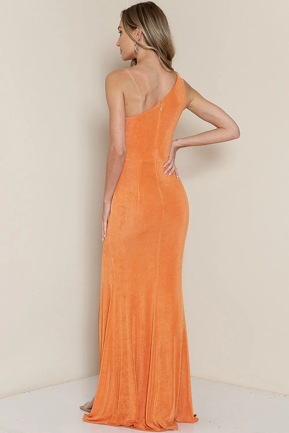 Monique One Shoulder Cinched Maxi Dress