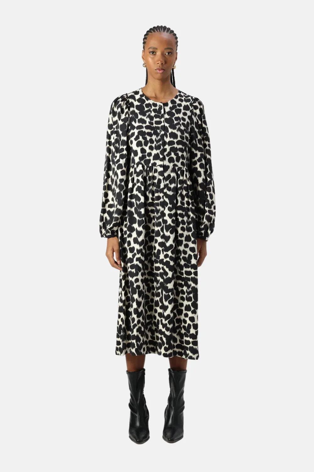 MSCH Ottelie Karalynn Long Dress | Oatmeal Animal