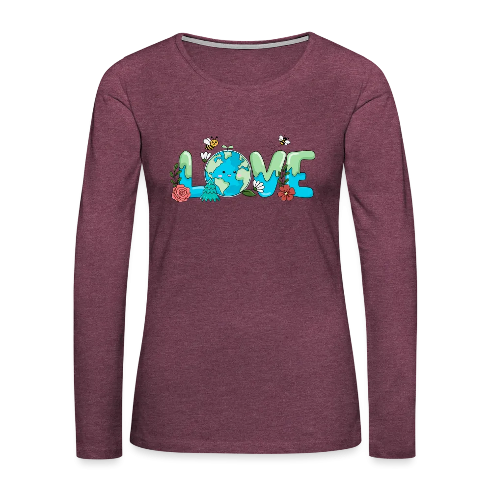 Nature's LOVE Celebration Women's Premium Long Sleeve T-Shirt (Earth Day)