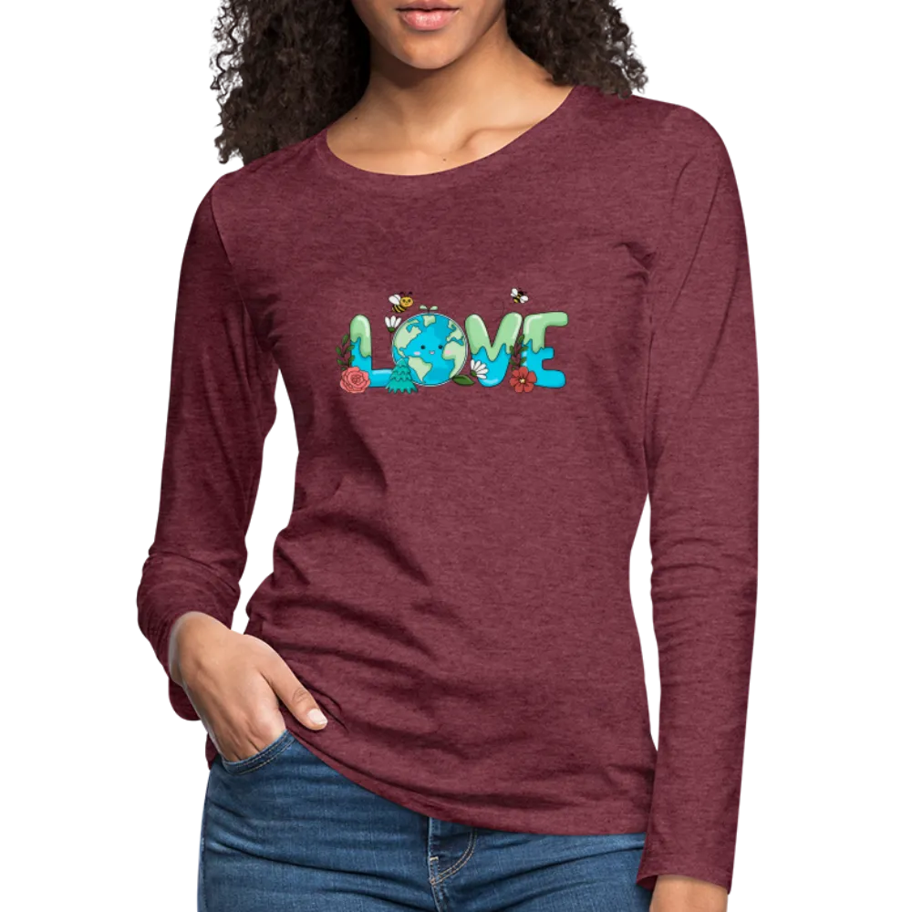 Nature's LOVE Celebration Women's Premium Long Sleeve T-Shirt (Earth Day)