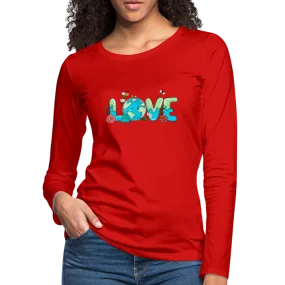 Nature's LOVE Celebration Women's Premium Long Sleeve T-Shirt (Earth Day)