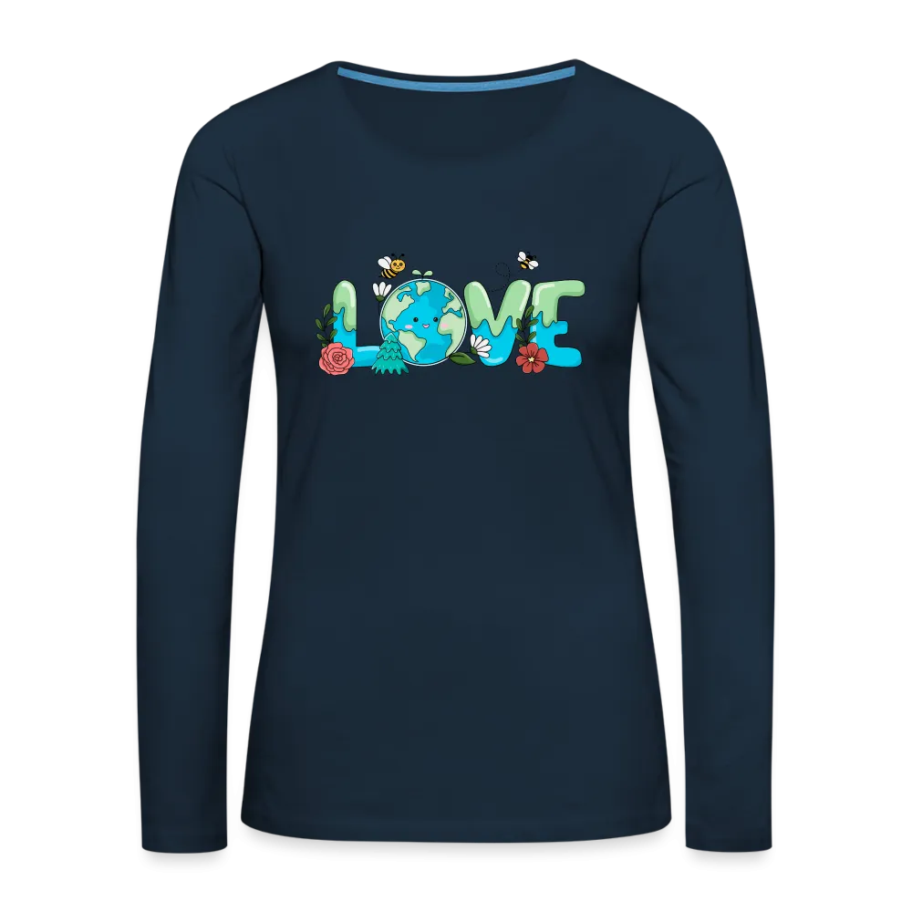 Nature's LOVE Celebration Women's Premium Long Sleeve T-Shirt (Earth Day)