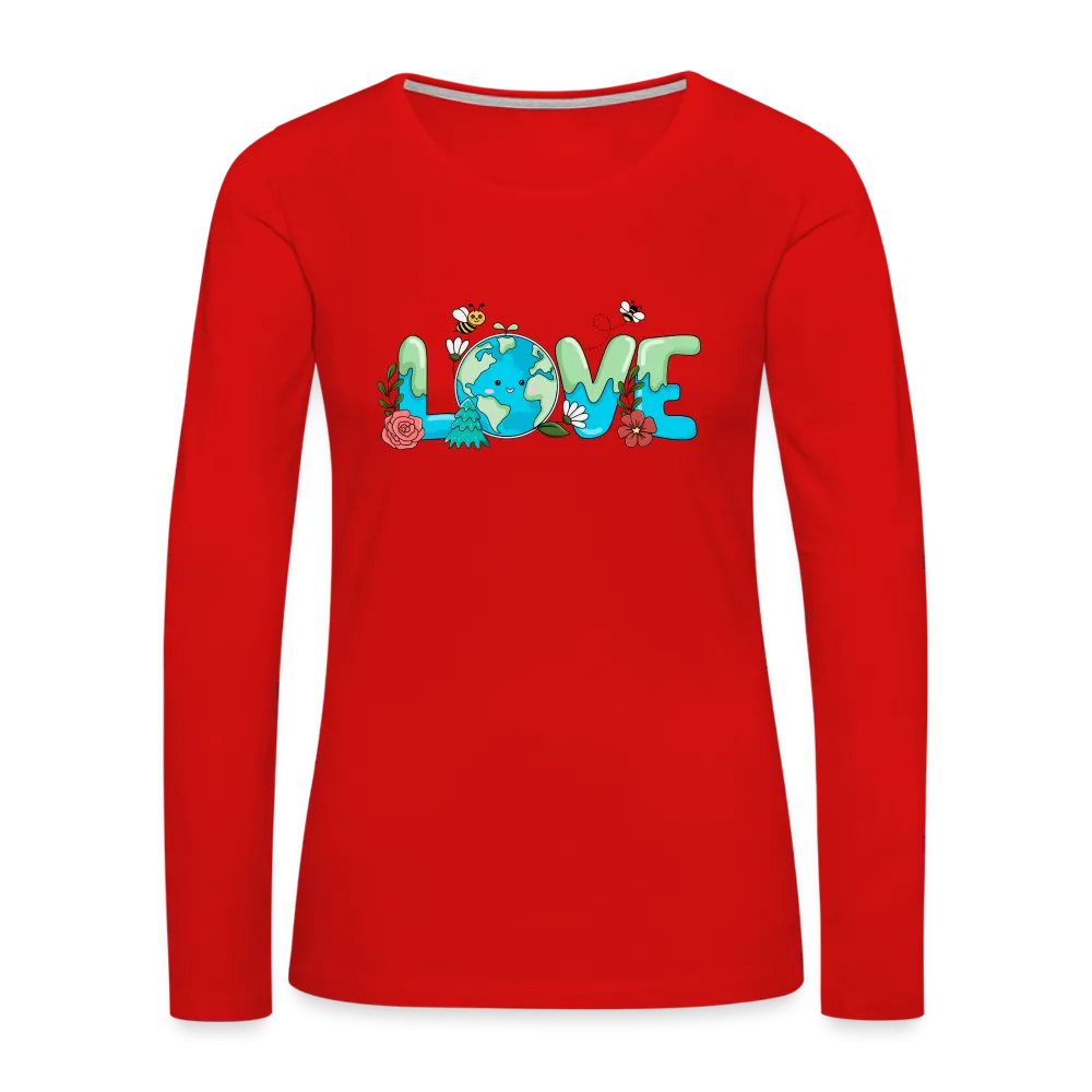 Nature's LOVE Celebration Women's Premium Long Sleeve T-Shirt (Earth Day)