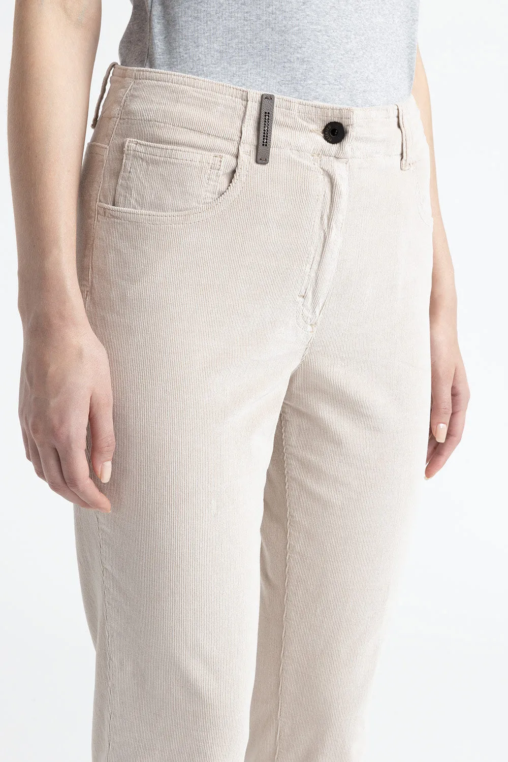 Needlecord denim cigarette trousers