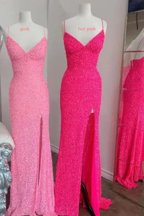 New Style Sparkly Sequin Mermaid Long Prom Dress, V Neck Long Formal Gown      fg95