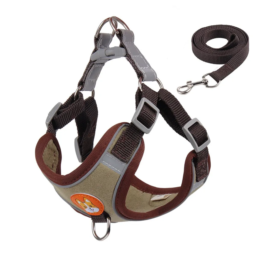 No Pull Pet Dog Harness and Leash Set Adjustable Puppy Cat Harness Vest