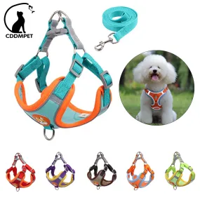 No Pull Pet Dog Harness and Leash Set Adjustable Puppy Cat Harness Vest