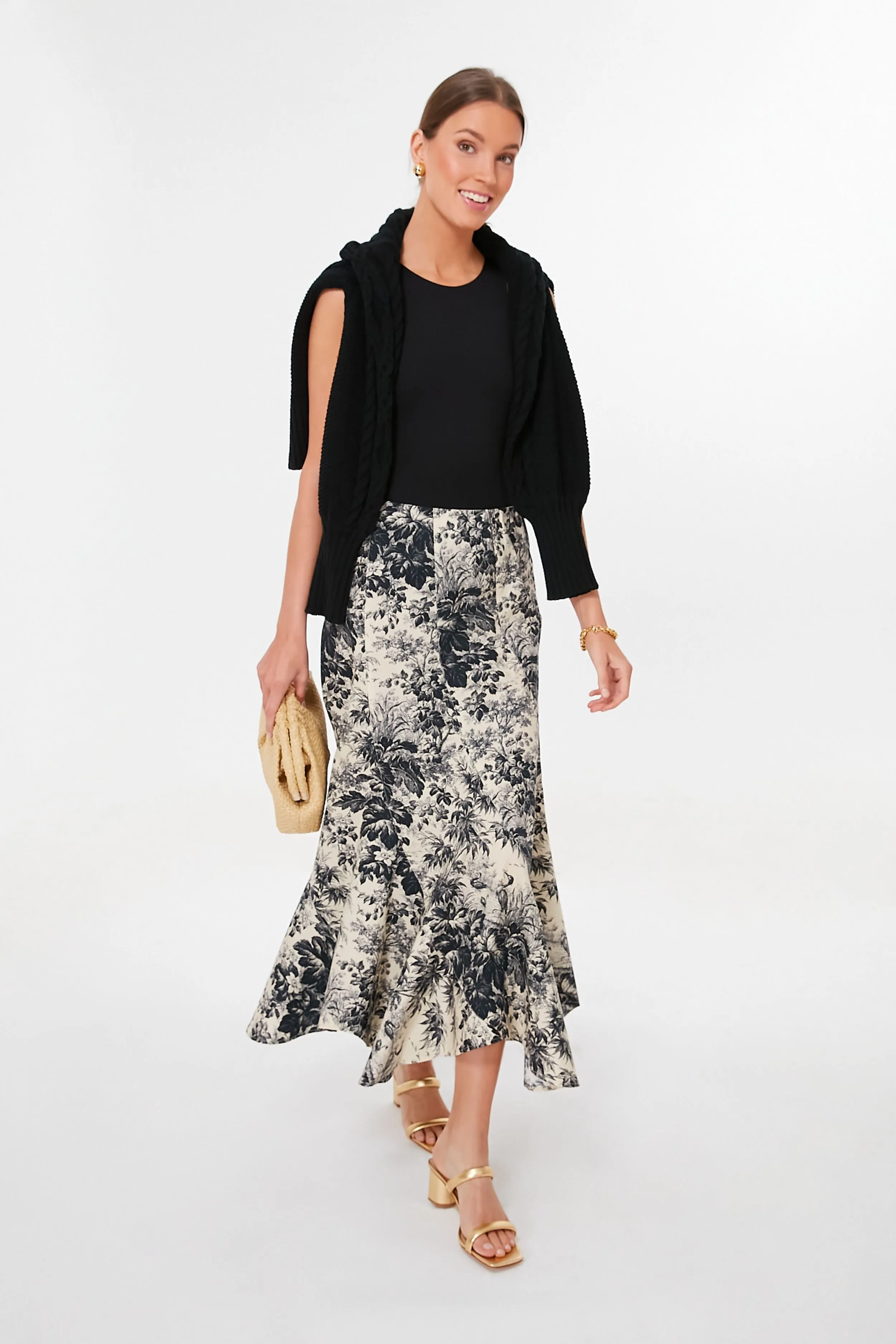 Noir Cypress Toile Mallory Skirt