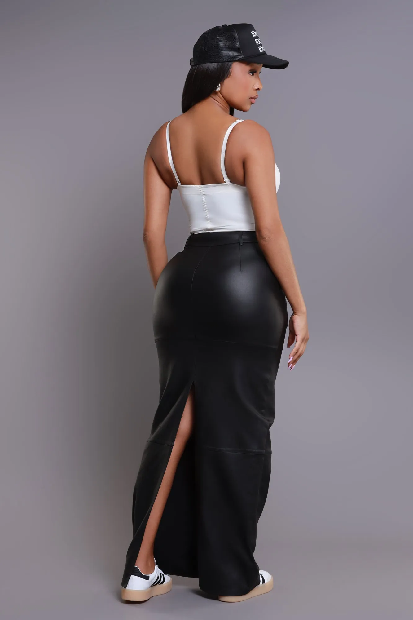 One Night Only Waxed Skirt - Black