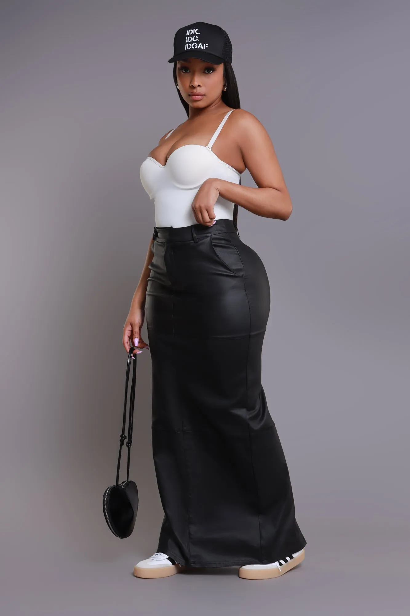 One Night Only Waxed Skirt - Black