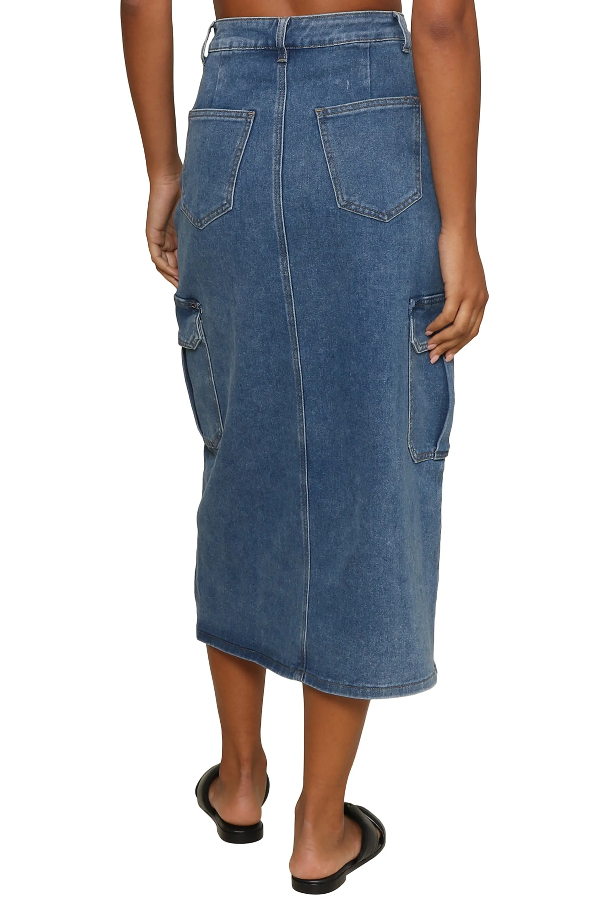 Patrice Denim Cargo Skirt