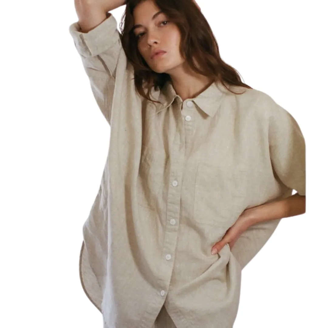 Peyton Button Down Shirt - Beige