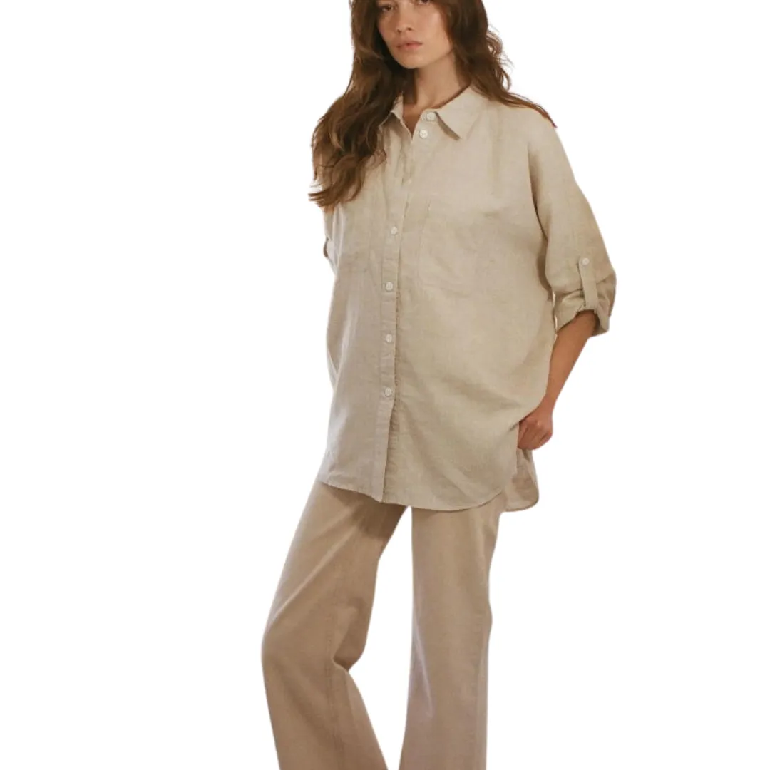 Peyton Button Down Shirt - Beige