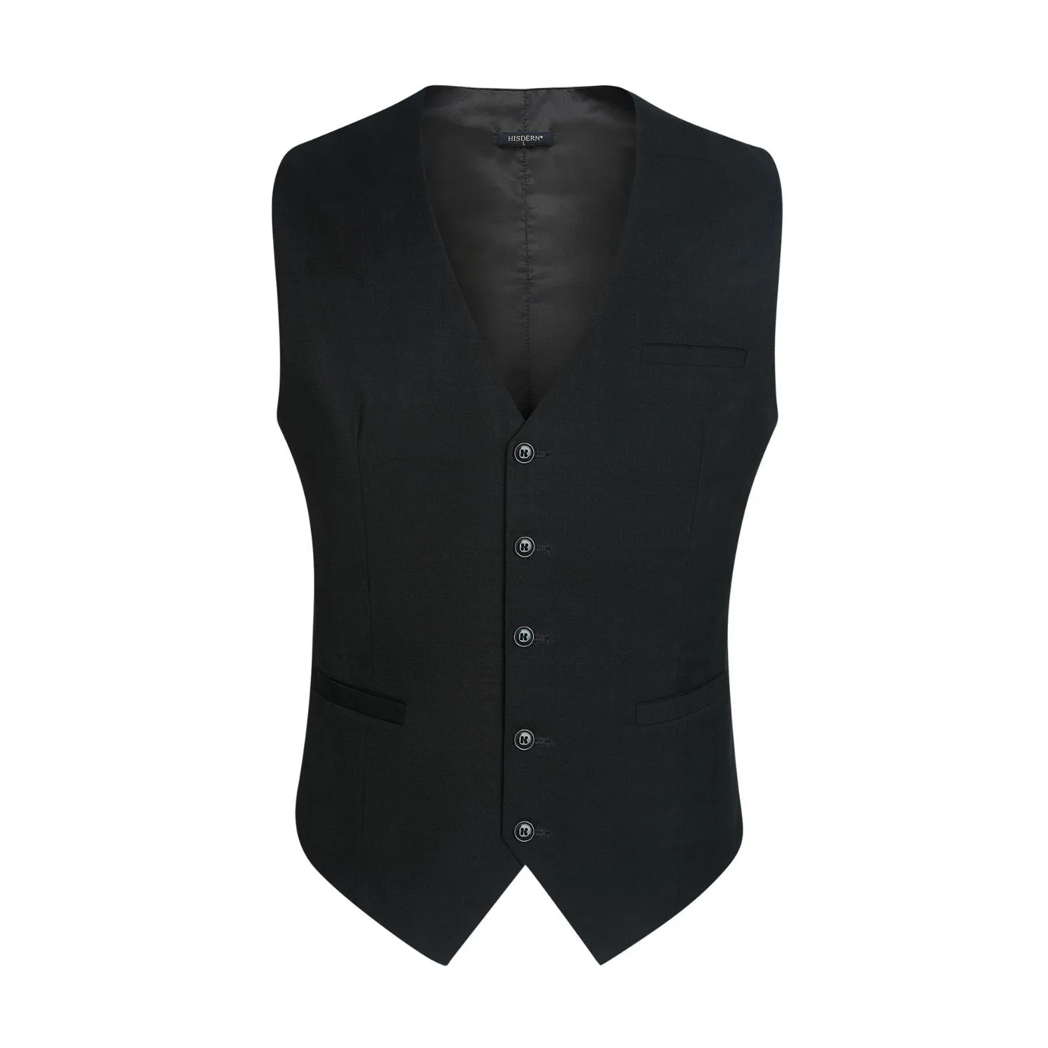 Plaid Slim Suit Vest - A-BLACK