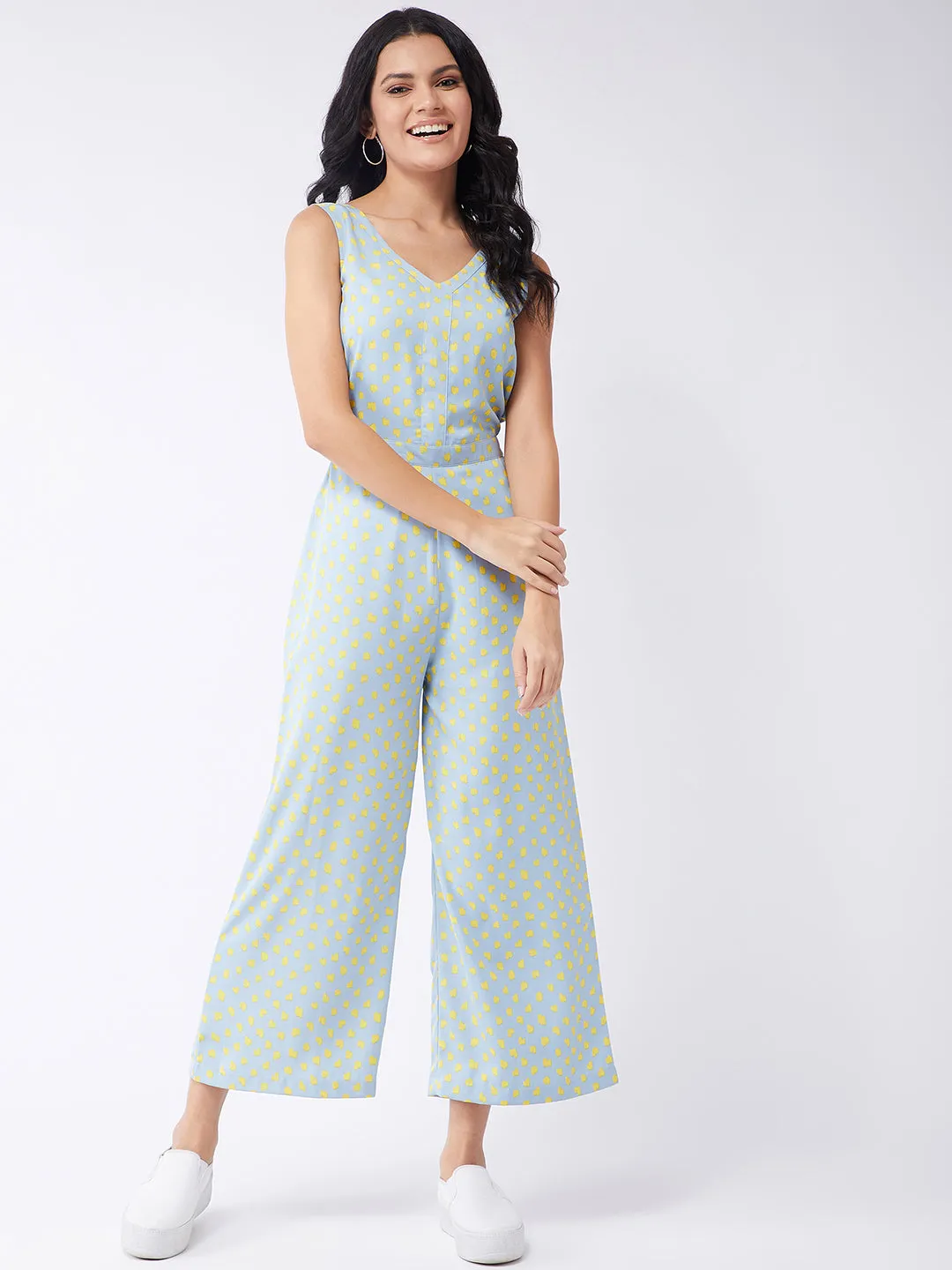 Polka Pastel Sleeveless Jumpsuit