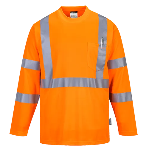 Portwest Hi-Vis Pocket Long Sleeve Shirt