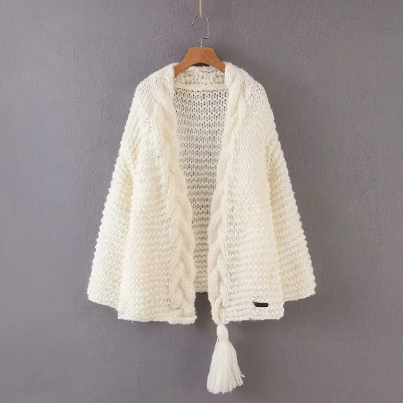 Pre Order:  Knitted Tassel Cozy Sweater