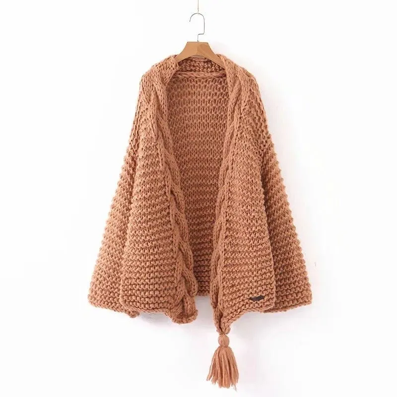 Pre Order:  Knitted Tassel Cozy Sweater