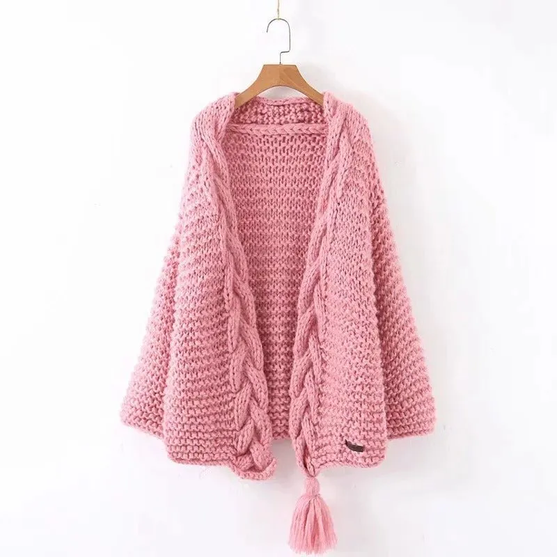 Pre Order:  Knitted Tassel Cozy Sweater