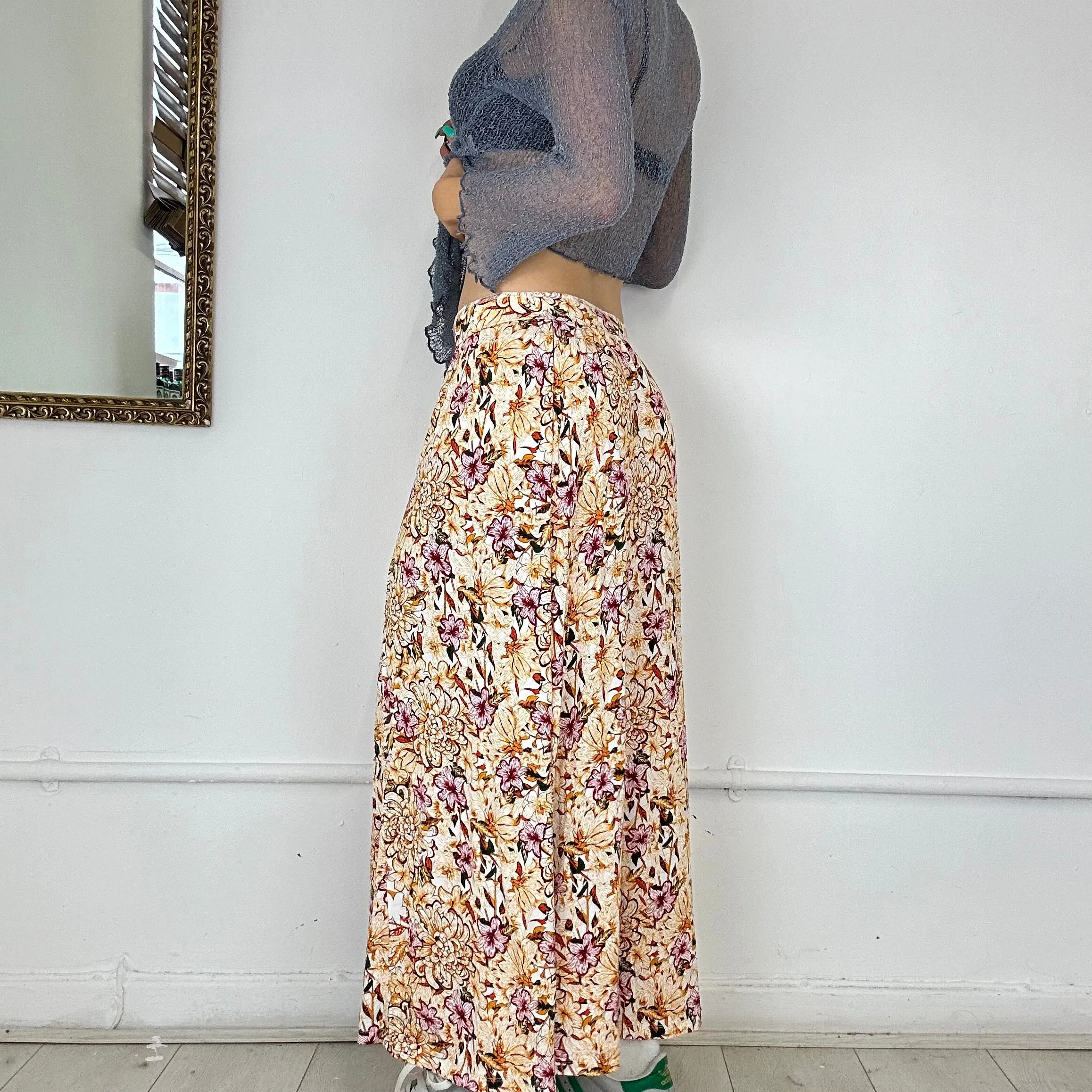 printed maxi skirt