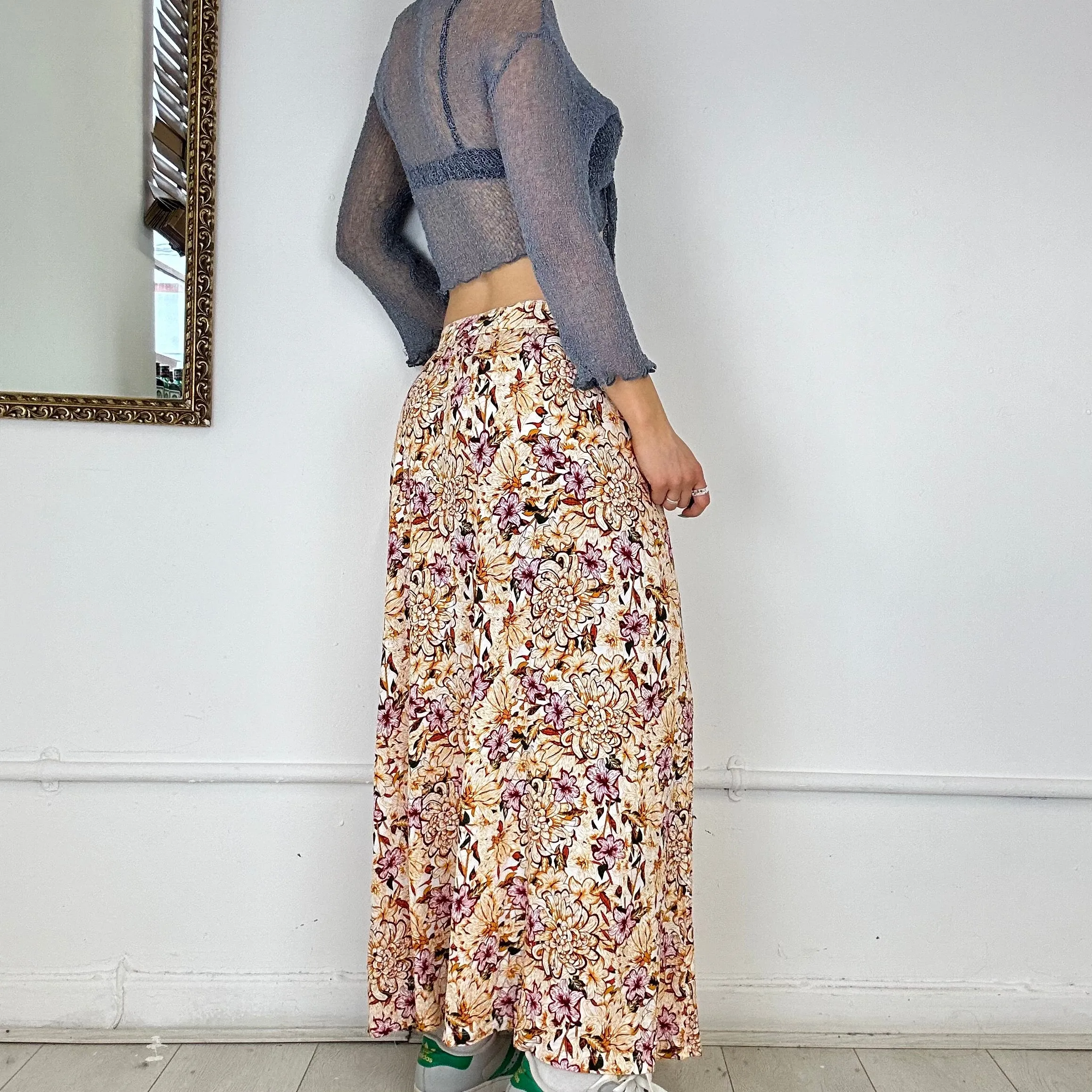 printed maxi skirt