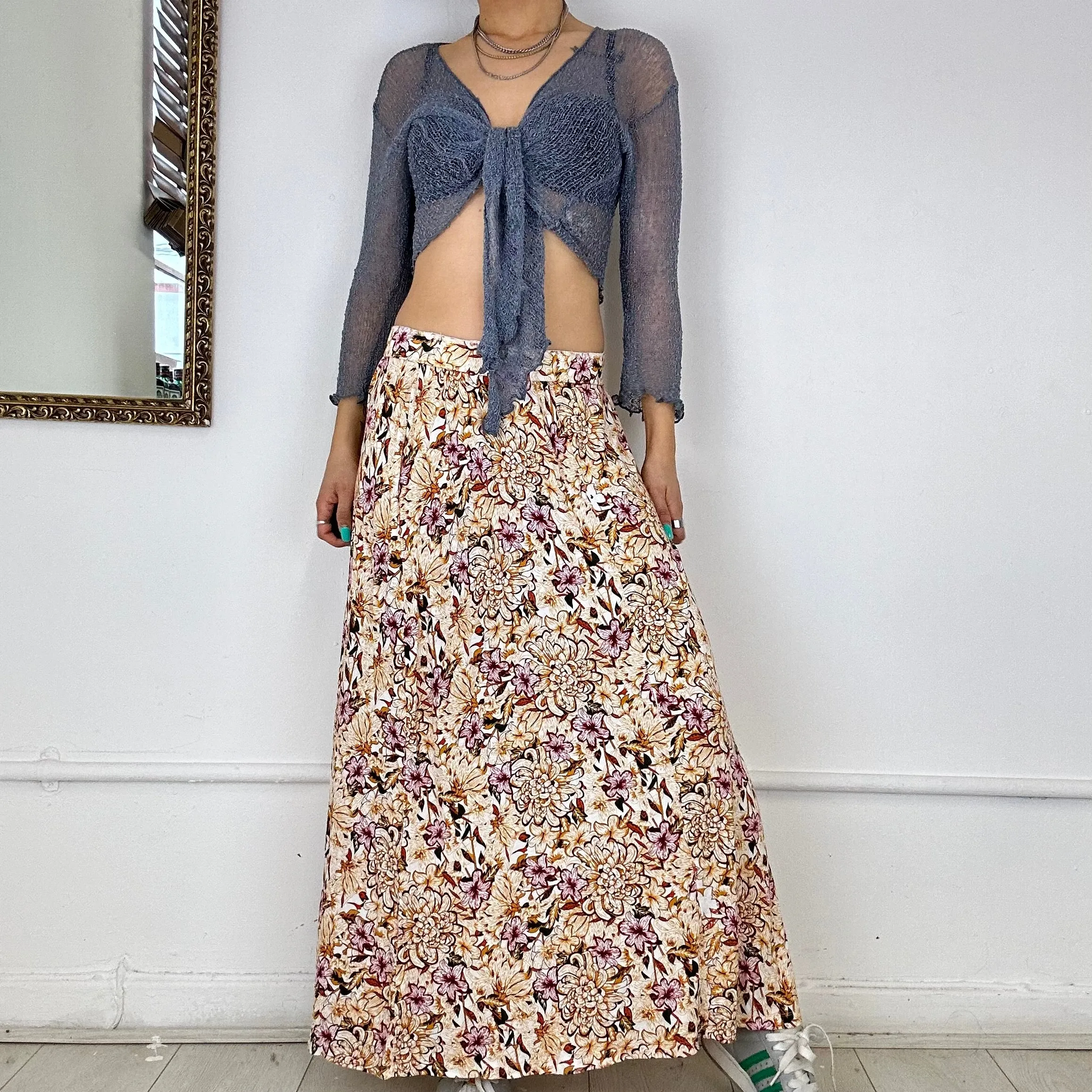 printed maxi skirt