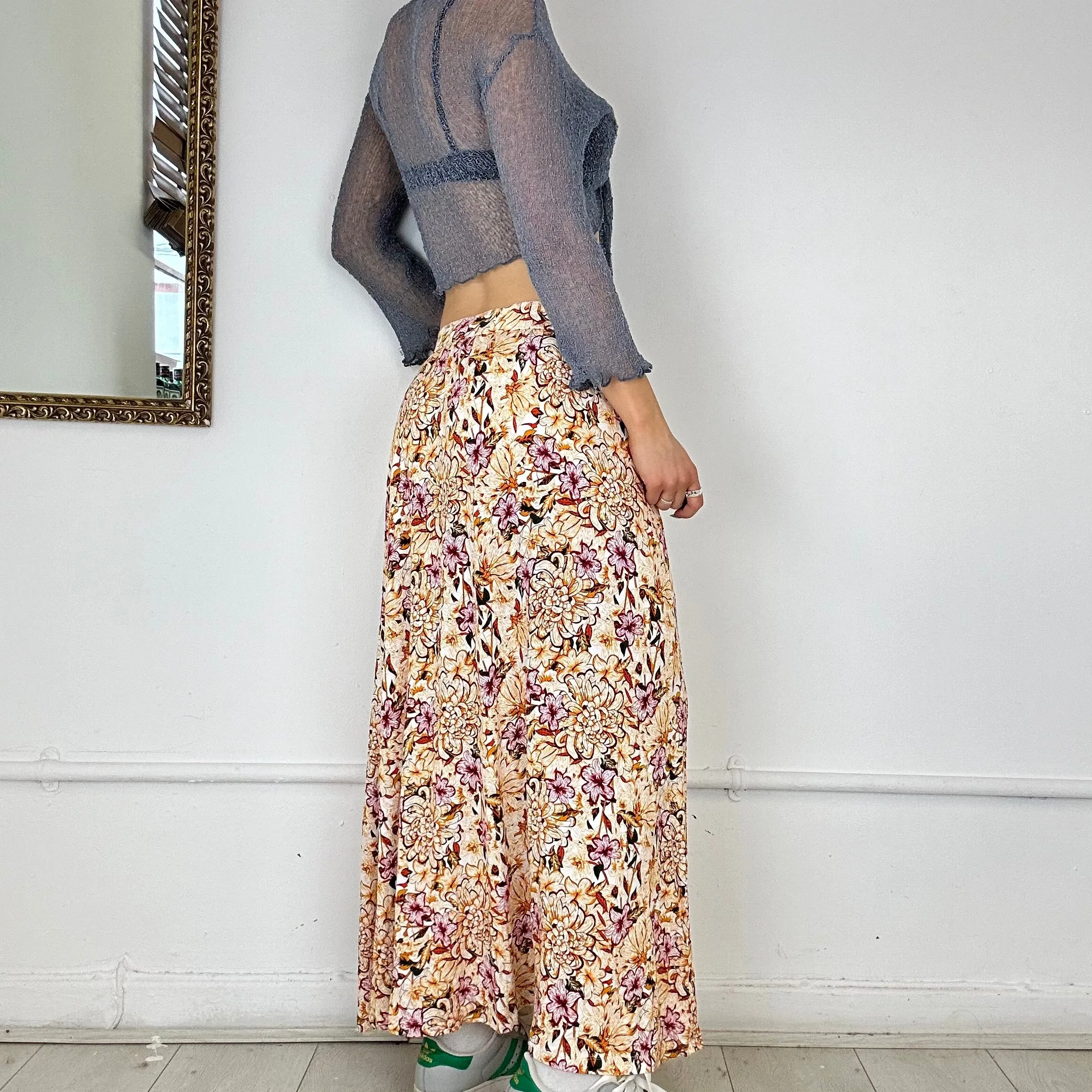 printed maxi skirt