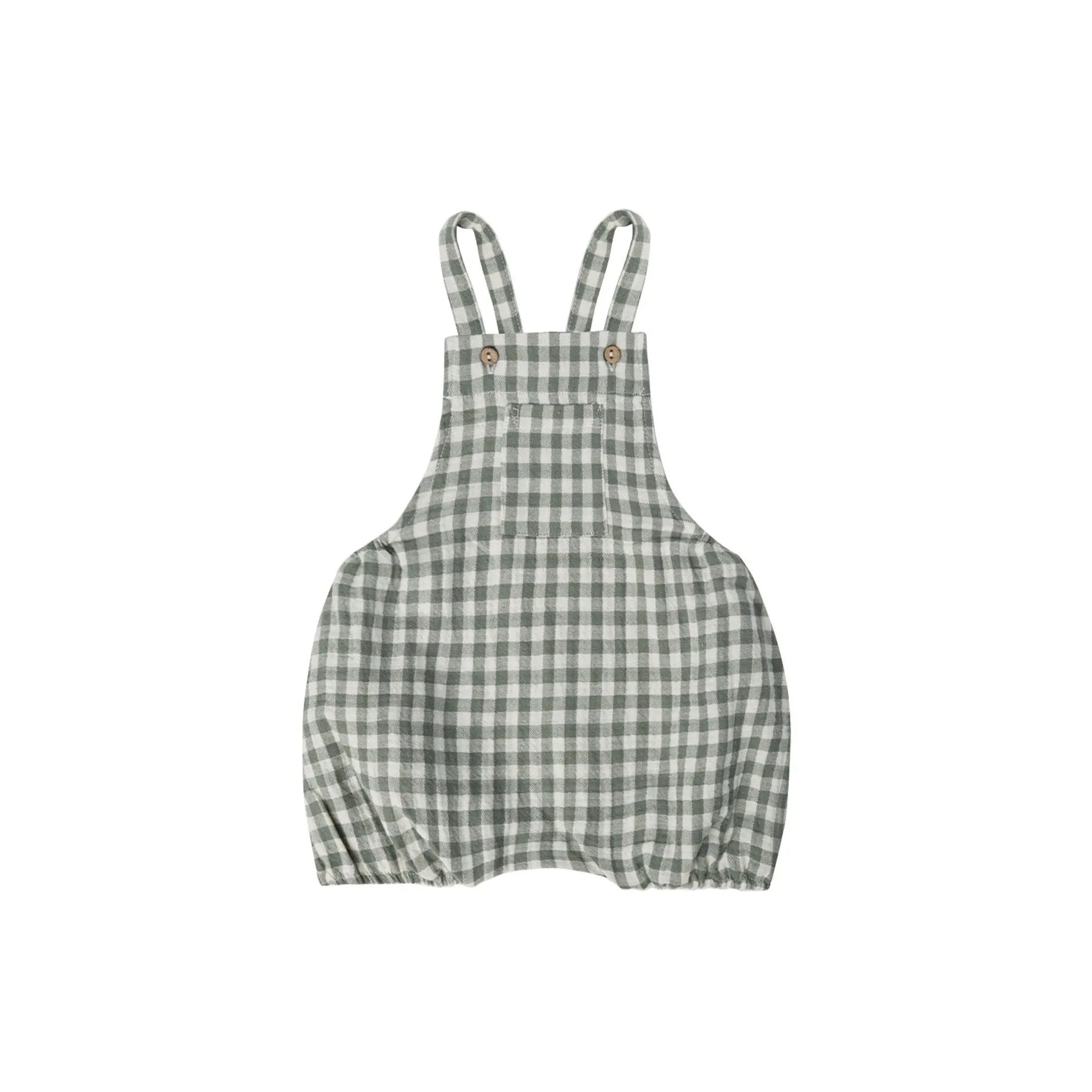 Quincy Mae Hayes Romper - Sea Green Gingham