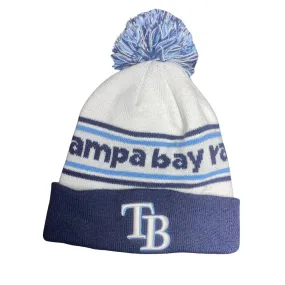 Rays New Era White Navy TB Tampa Bay Knit Hat