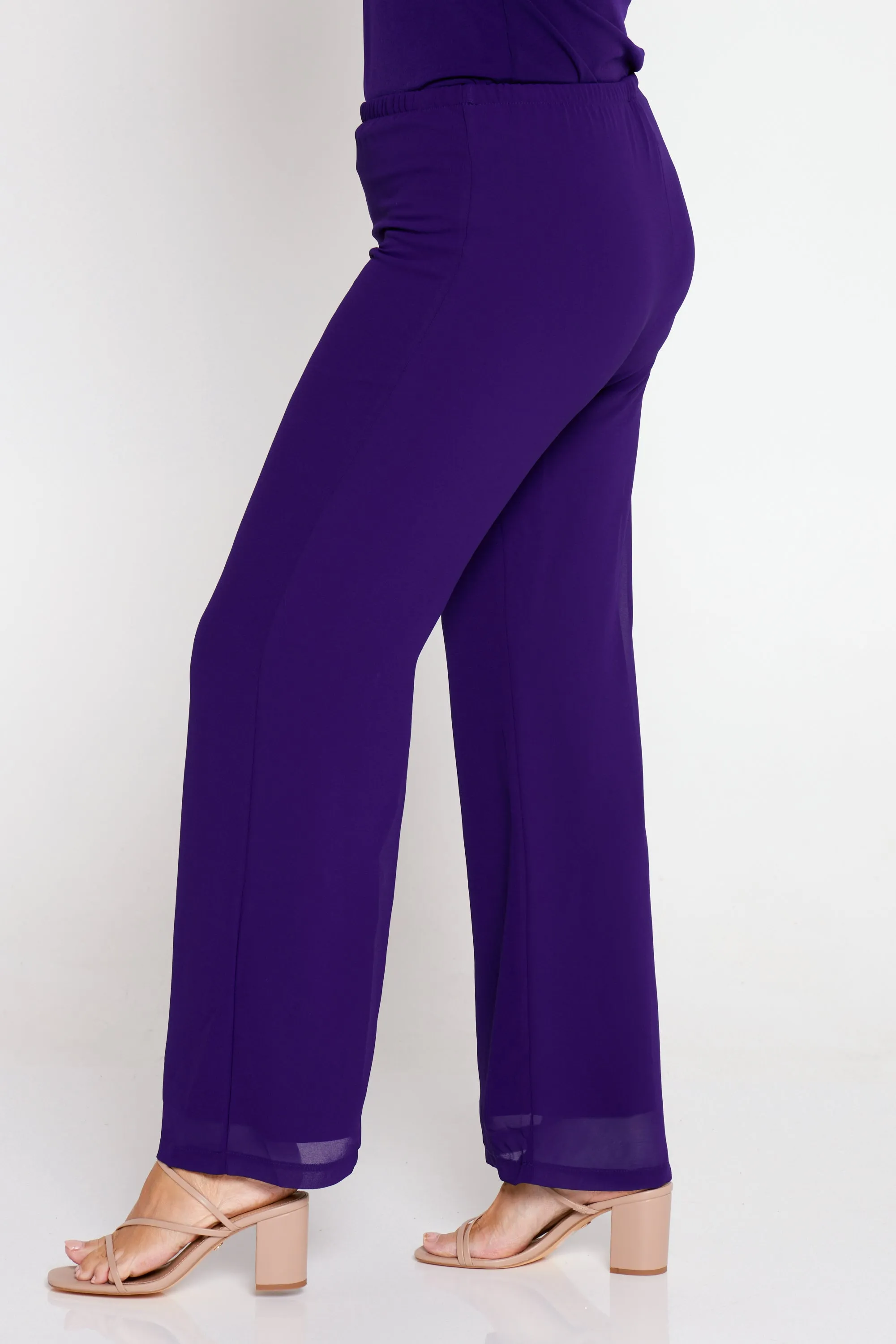 Rendezvous Chiffon Pants - Purple