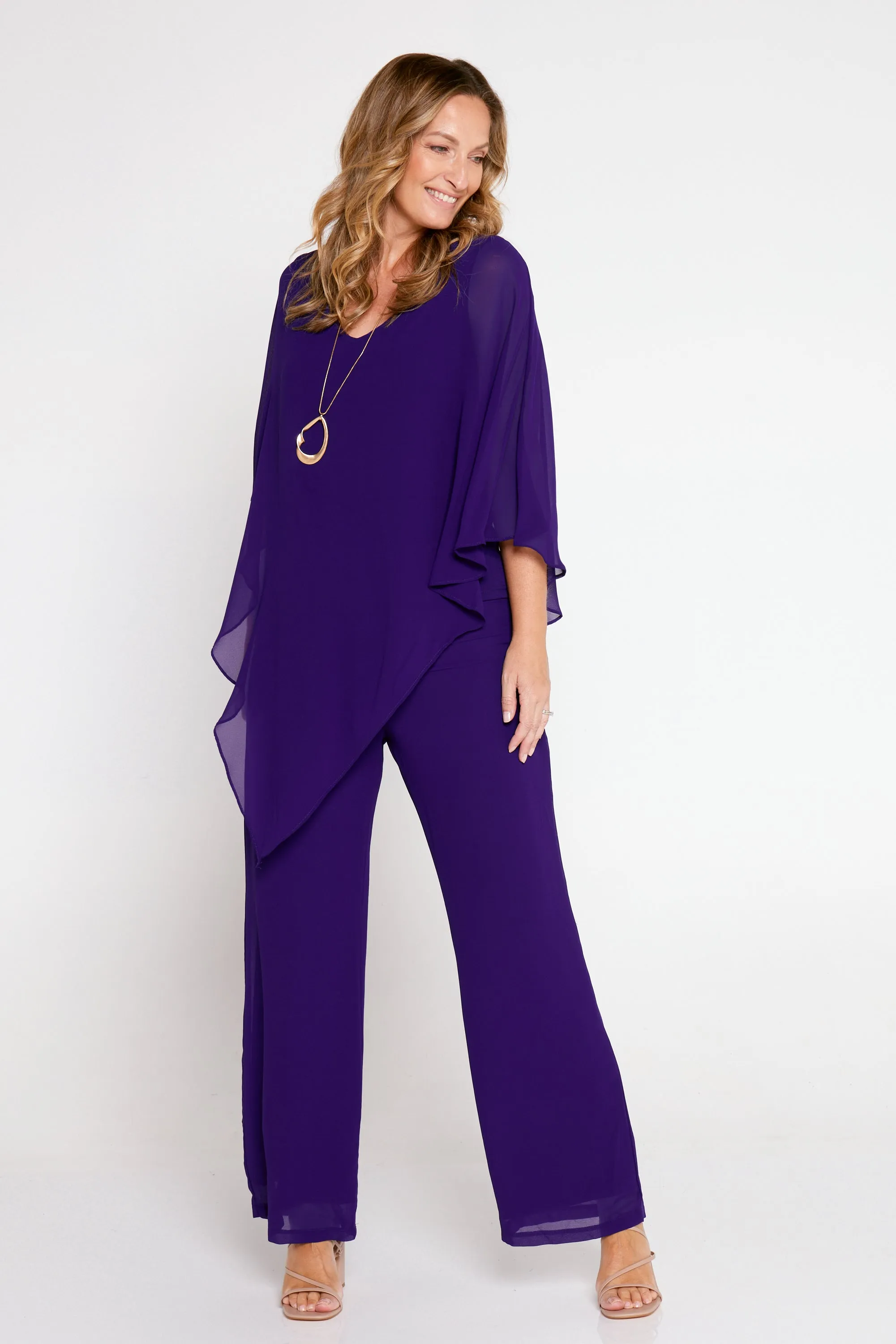 Rendezvous Chiffon Pants - Purple