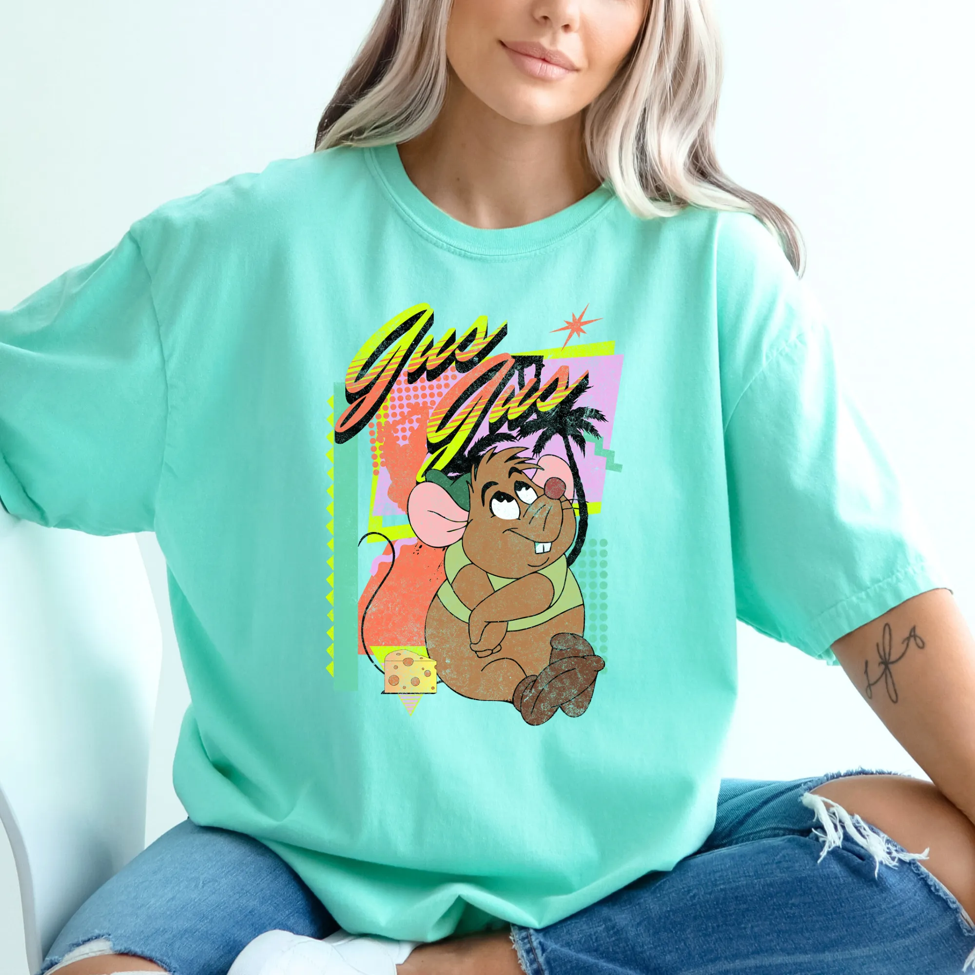 Retro 90's Cheese Mouse Shirt for Women