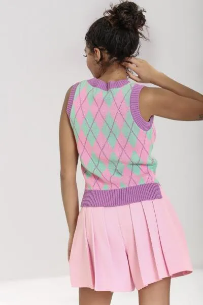 Rhombus Vest - Multi/Pastel -