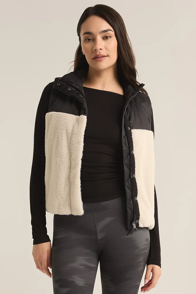 Rocky Sherpa Puffer Vest | Sesame