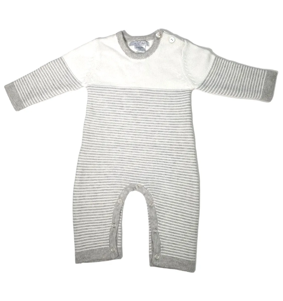 Seed Stitched Striped Cotton Onesie